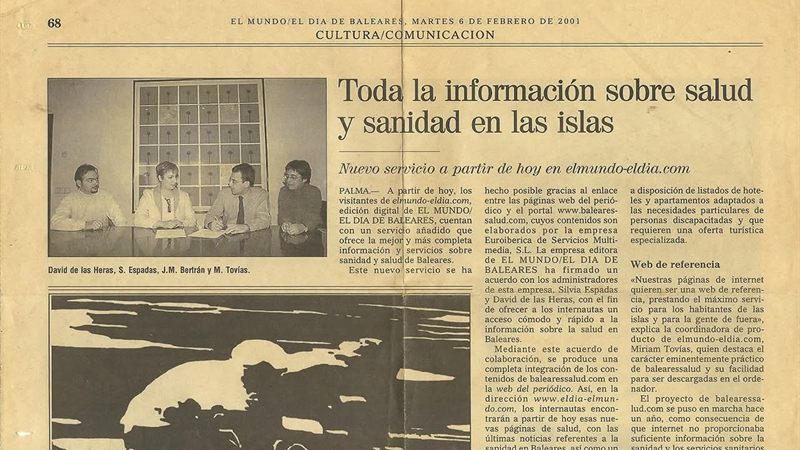 Recorte del diario El Mundo / El Día de Baleares del 6 de febrero de 2001